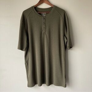 Duluth Trading Co Olive Green‎ Short-Sleeve Henley Men’s XL